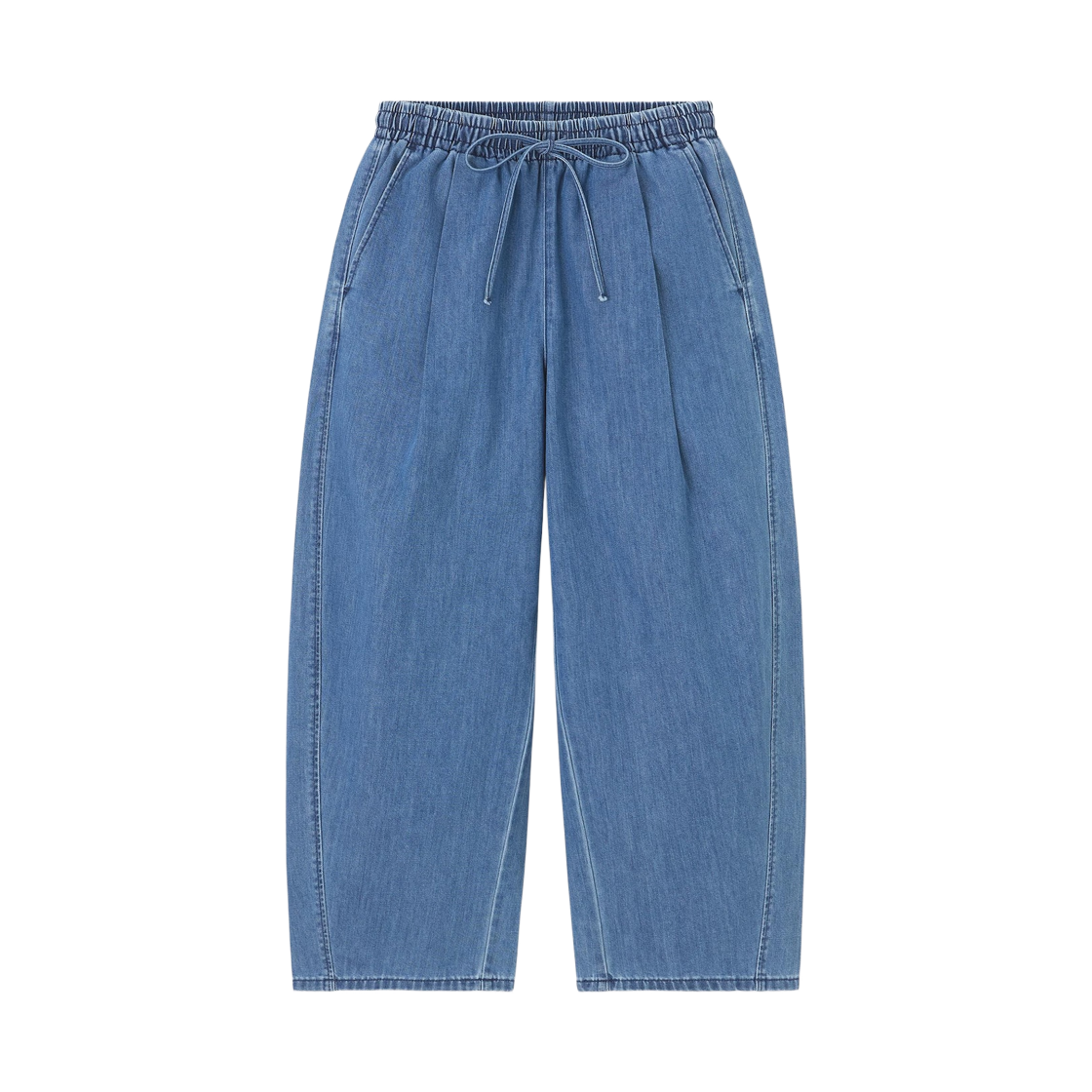 359457-64 (W) GU Light Denim Barrel Ankle Pants Blue