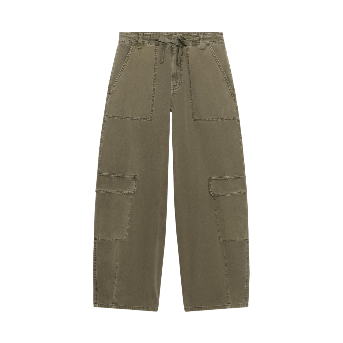 (W) 자라 오버사이즈 카고 팬츠 다크 카키((W) Zara Oversized Cargo Pants Dark Khaki) - 1