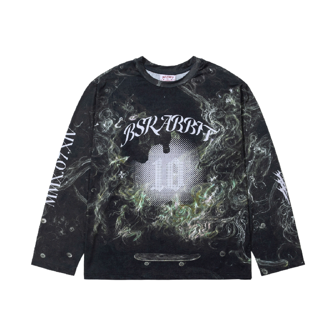 BSR26SSTS004 Bsrabbit Color-Block Mesh Long Sleeve Smoky Moss