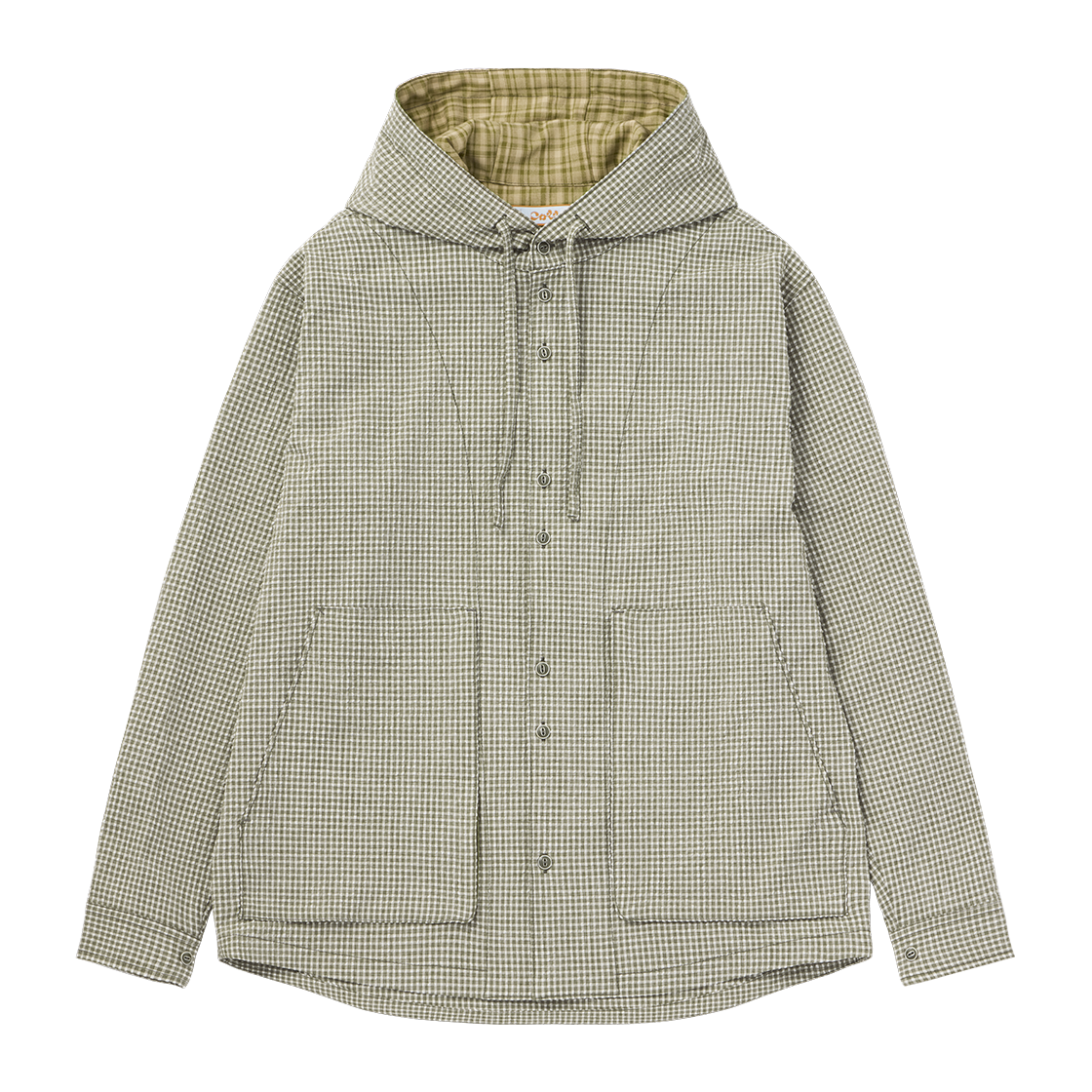 꼬떼 시어서커 체크 후디 셔츠 올리브(COTTE Seersucker Check Hoodie Shirts Olive) - 1