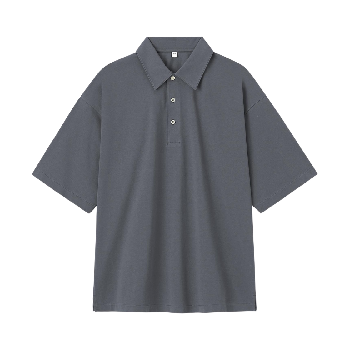 GU 드라이 박시 폴로 5부 셔츠 다크 그레이(GU Dry Boxy Polo Five Quarter Shirt Dark Gray)