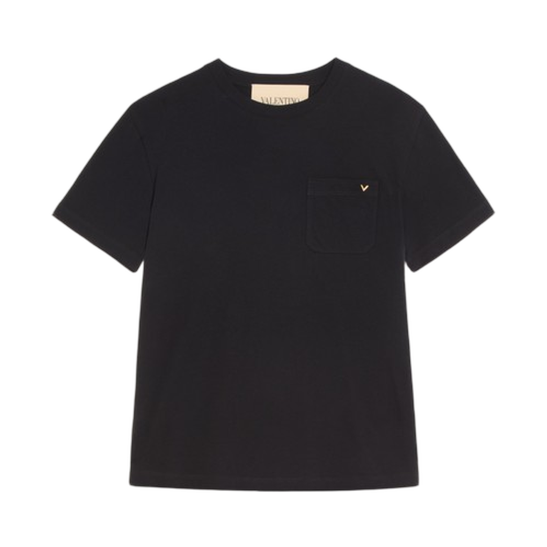 VMG10VBGR0NO Valentino Cotton T-Shirt with Vgold Black