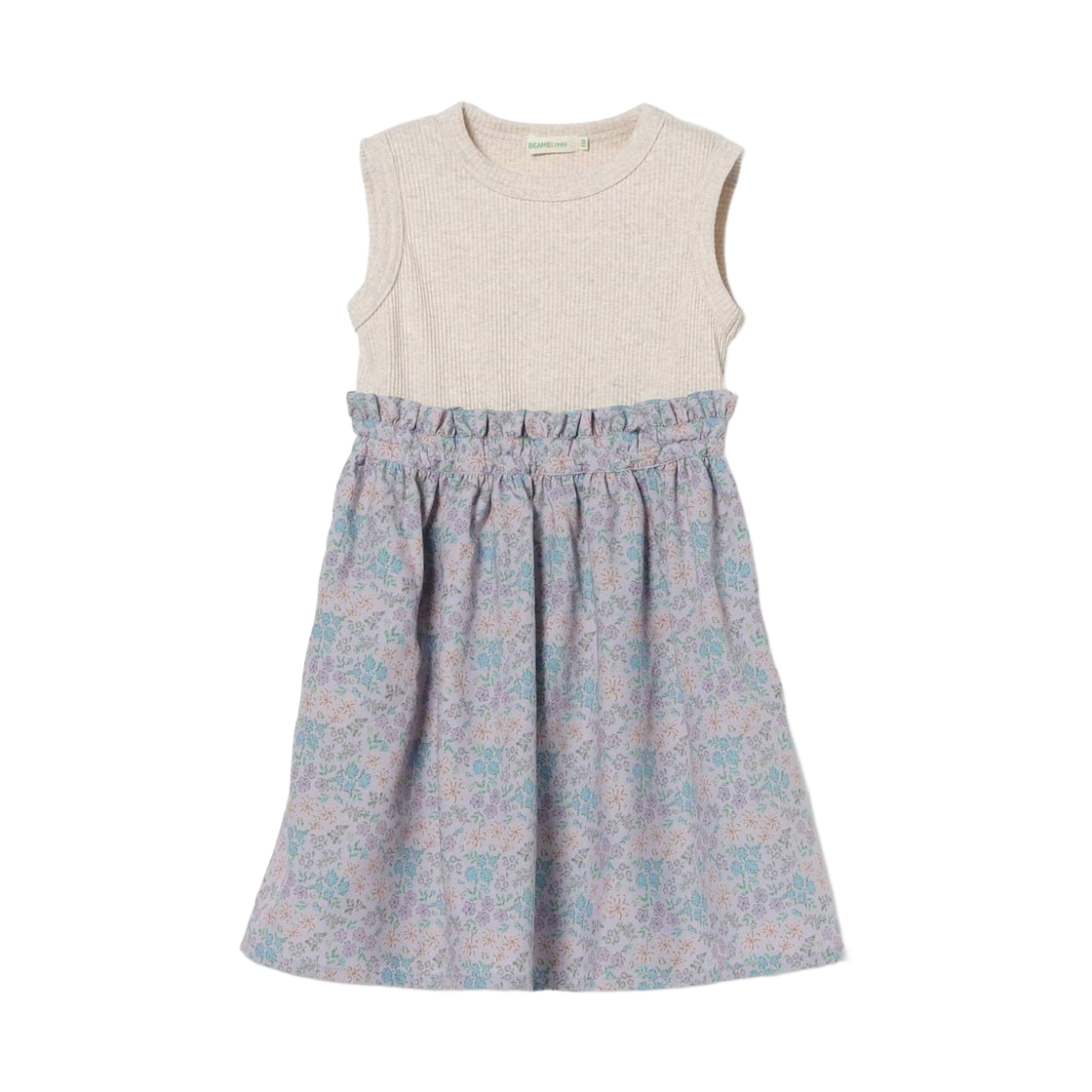 (키즈) 빔즈 미니 플라워 패턴 슬리브리스 드레스 오트밀((Kids) Beams Mini Flower Pattern Sleeveless Dress Oatmeal)