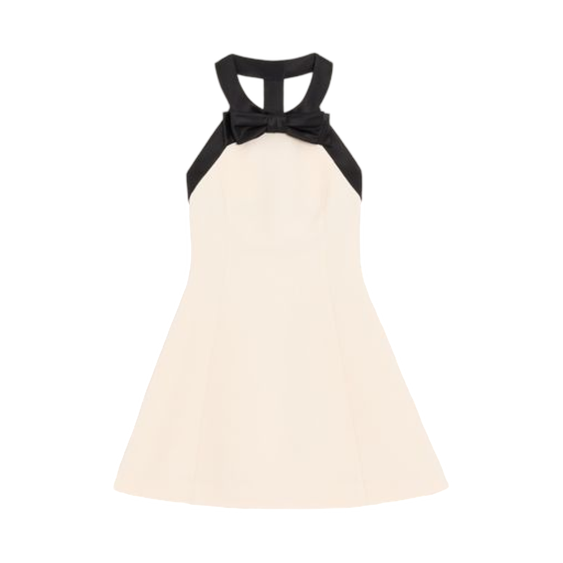 (W) 발렌티노 크레이프 꾸뛰르 숏 드레스 바닐라 블랙((W) Valentino Crepe Couture Short Dress Vanilla Black)