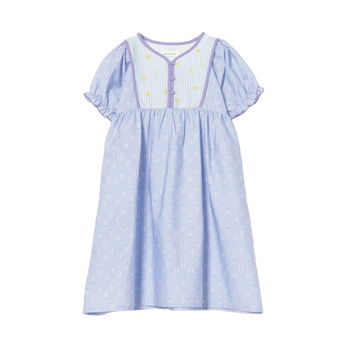 (키즈) 빔즈 미니 에스닉 프린트 드레스 라일락((Kids) Beams Mini Ethnic Print Dress Lilac)