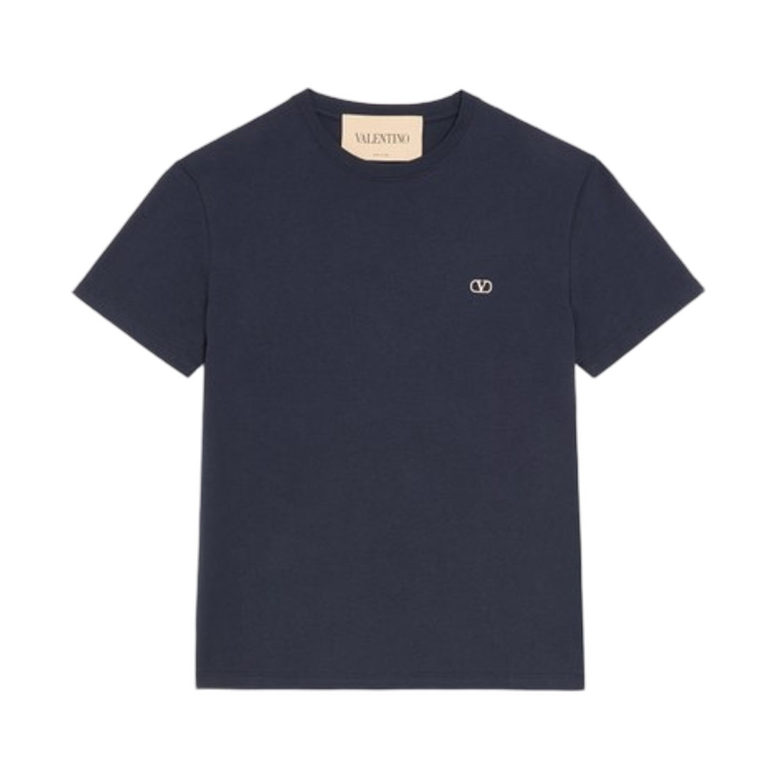 VMG10VBMM598 Valentino Cotton T-Shirt with Vlogo Embroidery Navy