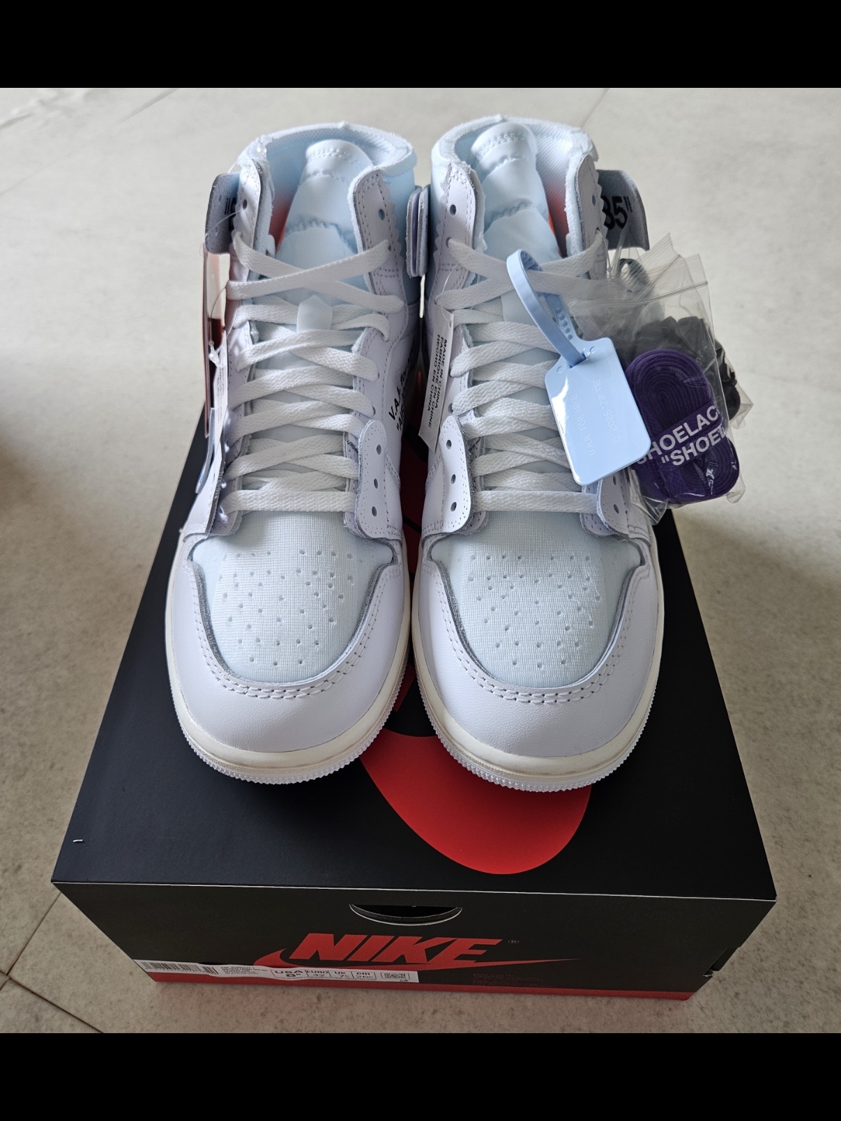 Jordan 1 x Virgil Abloh Archive Retro High Alaska White 착용 스타일 - 2