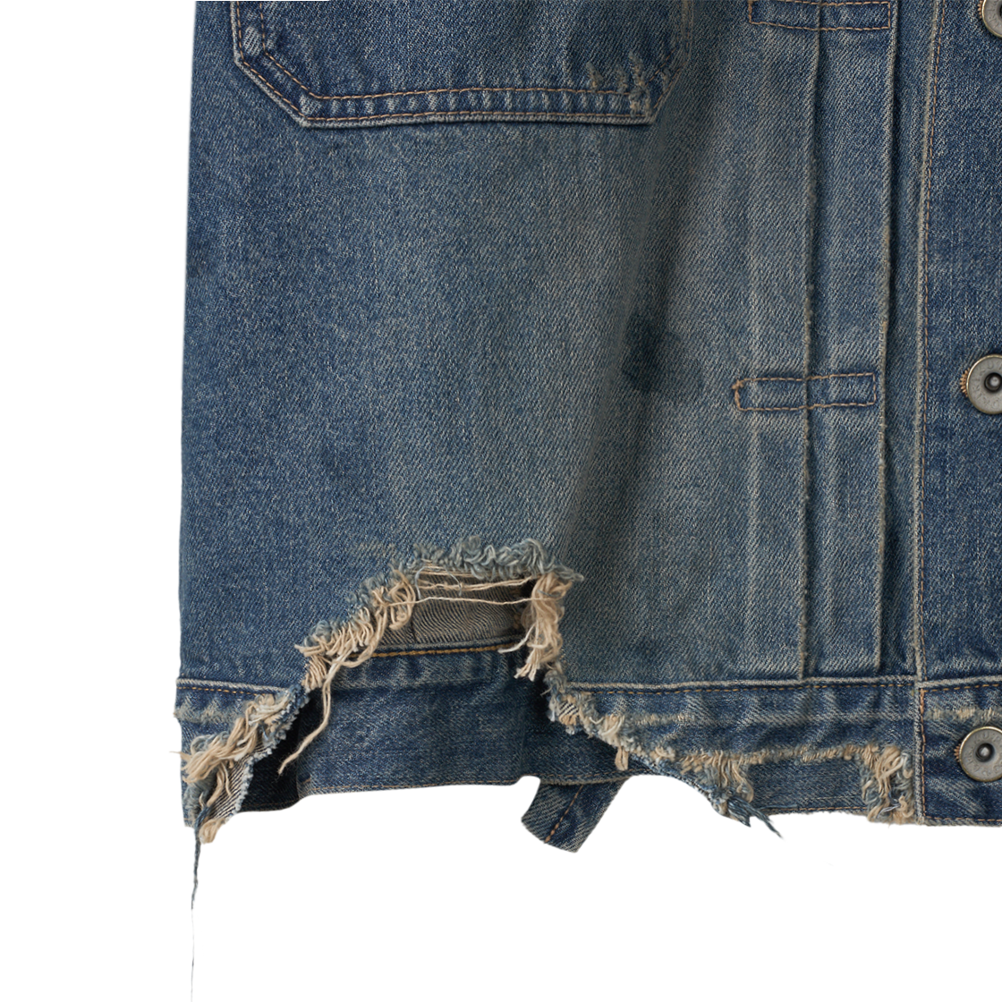 다이리쿠 80 이어 데미지 데님 자켓 인디고 - 26SS(Dairiku 80 Year Damage Denim Jacket Indigo - 26SS) - 6