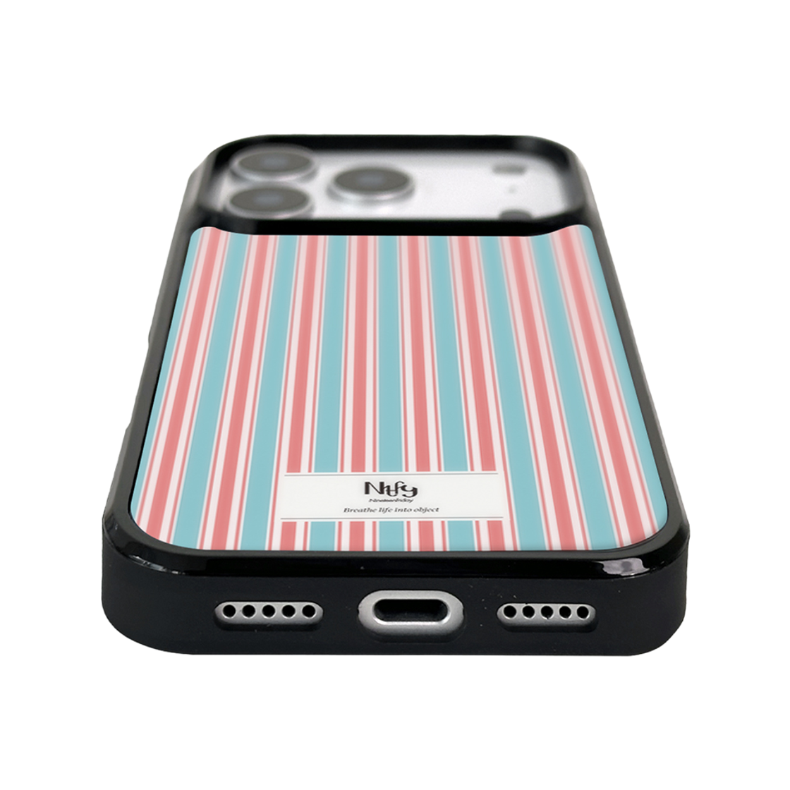 나인틴프라이데이 스트라이프 빈티지 맥세이프 에폭시 케이스 - 민트코랄(NINETEENFRIDAY Stripe Vintage Magsafe Epoxy Case - Mint coral) - 4