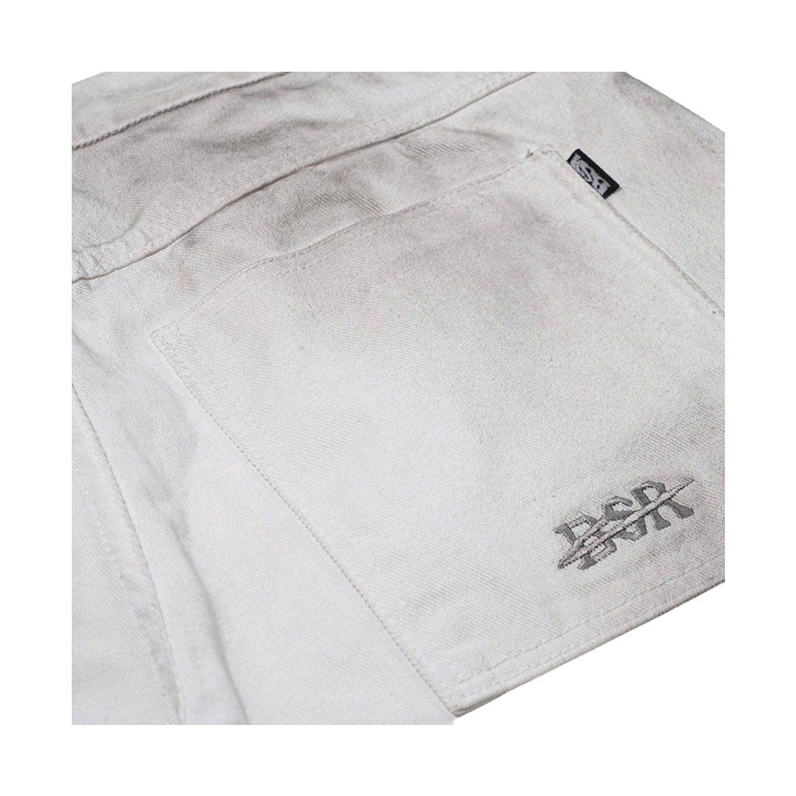 비에스래빗 래빗 그래피티 배럴렉 빈티지 워시드 데님 팬츠 화이트(Bsrabbit Rabbit Graffiti Barrel-Leg Vintage-Washed Denim Pants White) - 5