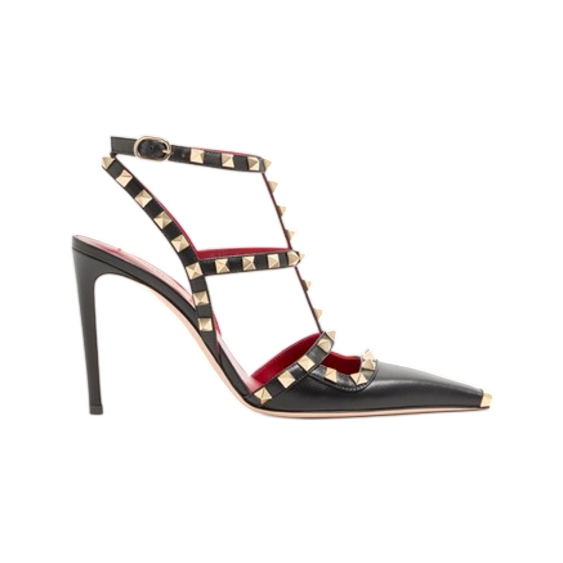 WS0PV4WZD0NO (W) Valentino Rockstud Kidskin Pumps 100mm Black