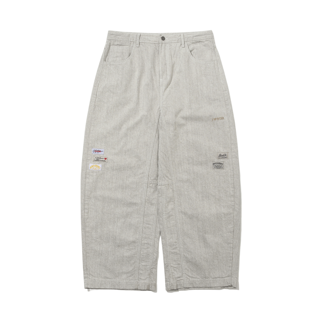 BSR26SSPT012 Bsrabbit Barrel-Leg Logo Patch Pants Brown