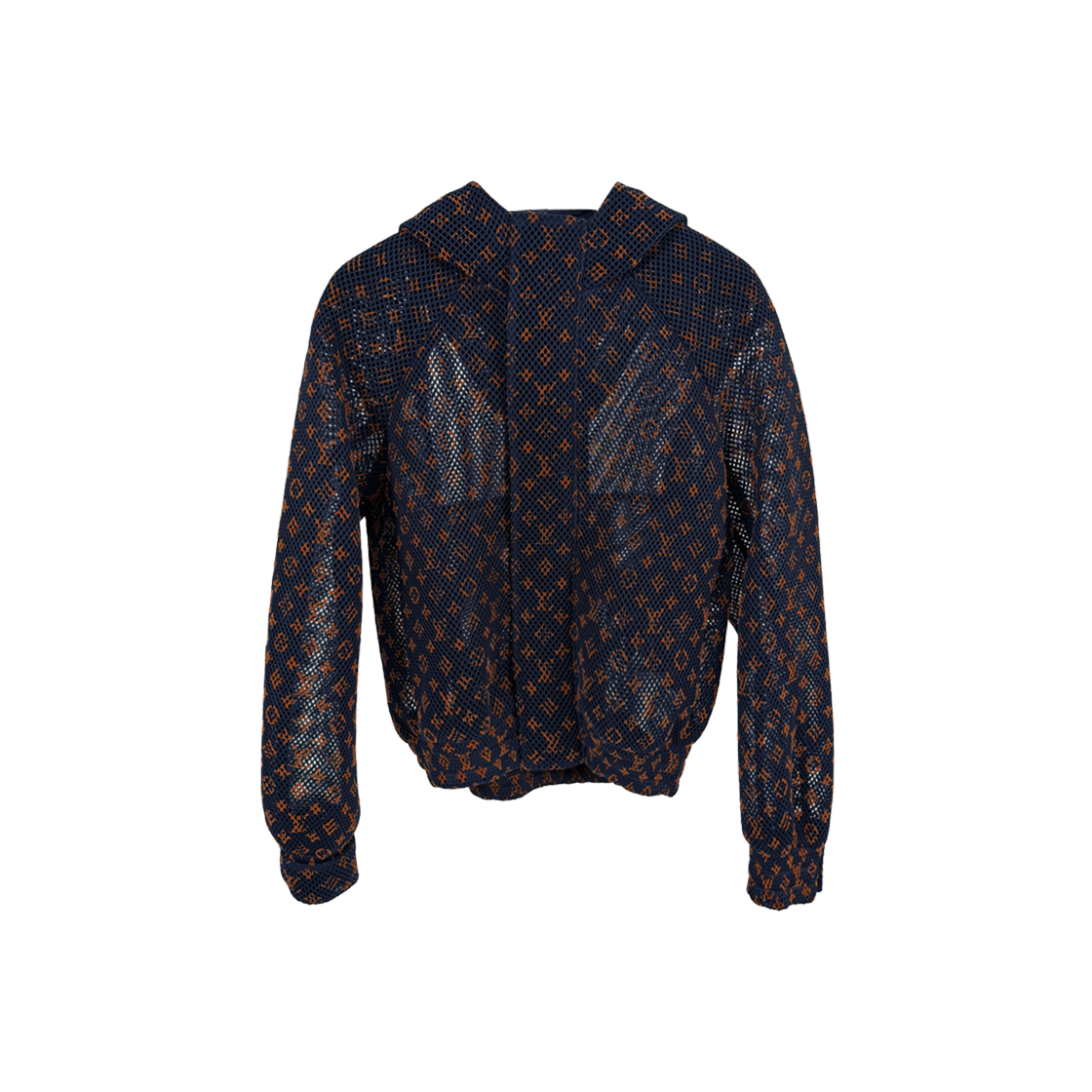 ITUEH94OW6N9 Louis Vuitton Men Gradient Monogram Mesh Hooded Jacket Orange