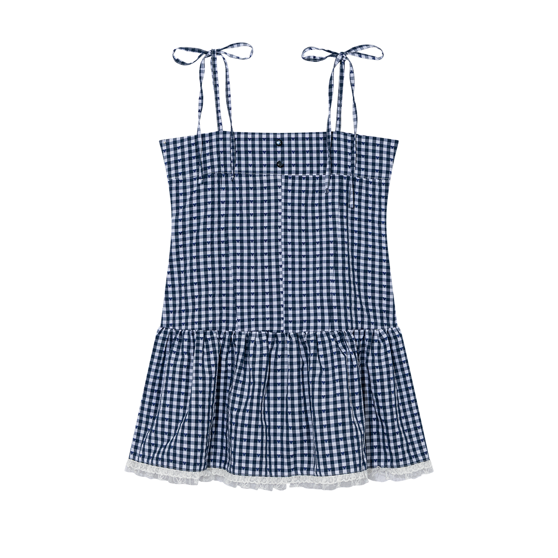 어글리쉐도우 에이 라인 레이스 드레스 네이비