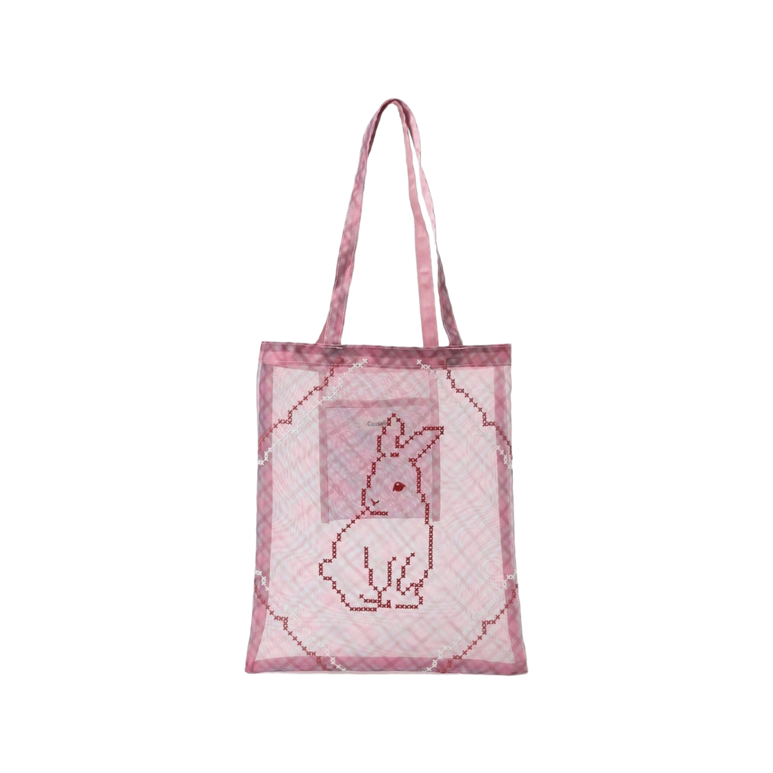 레이 빔즈 x 카세리니 튤 자수 토트백 핑크(Ray Beams x Casselini Tulle Embroidered Tote Bag Pink)