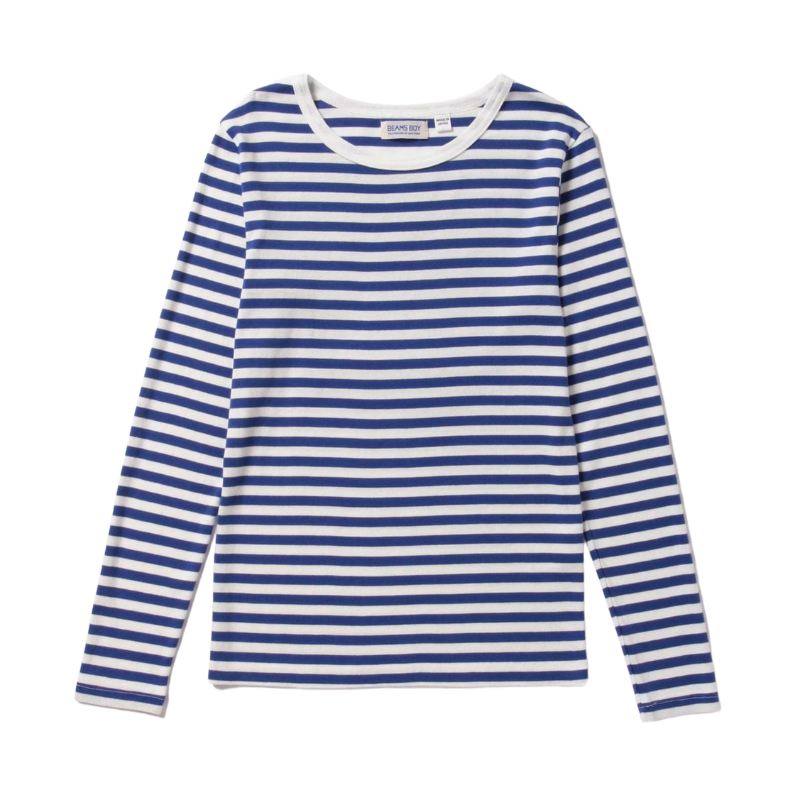13-14-0060-654 (W) Beams Boy Milling 1cm Border T-Shirt White Blue