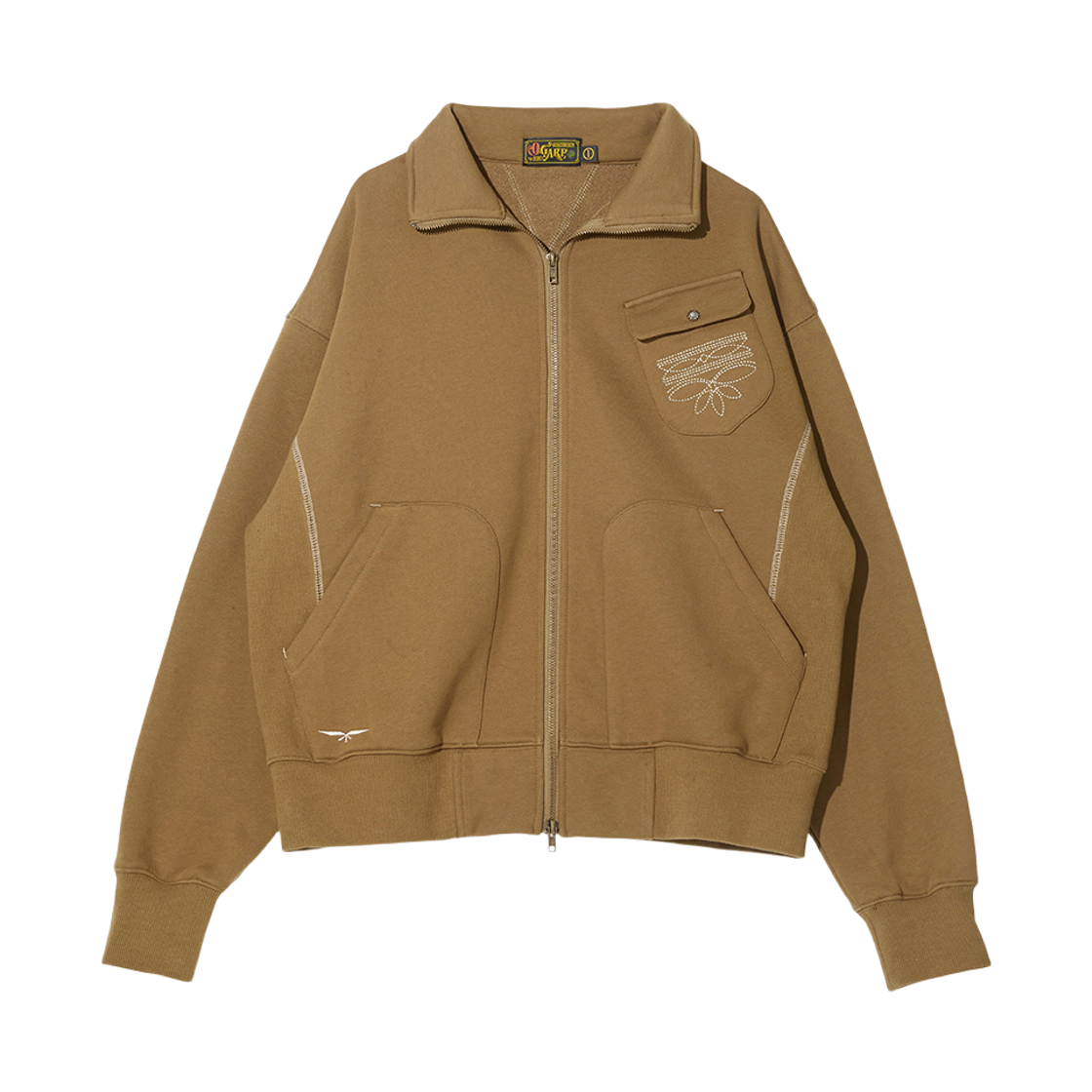 오가프 하이넥 집업 스웻 셔츠 카멜(Ogarp High Neck Zip-up Sweat Shirt Camel)