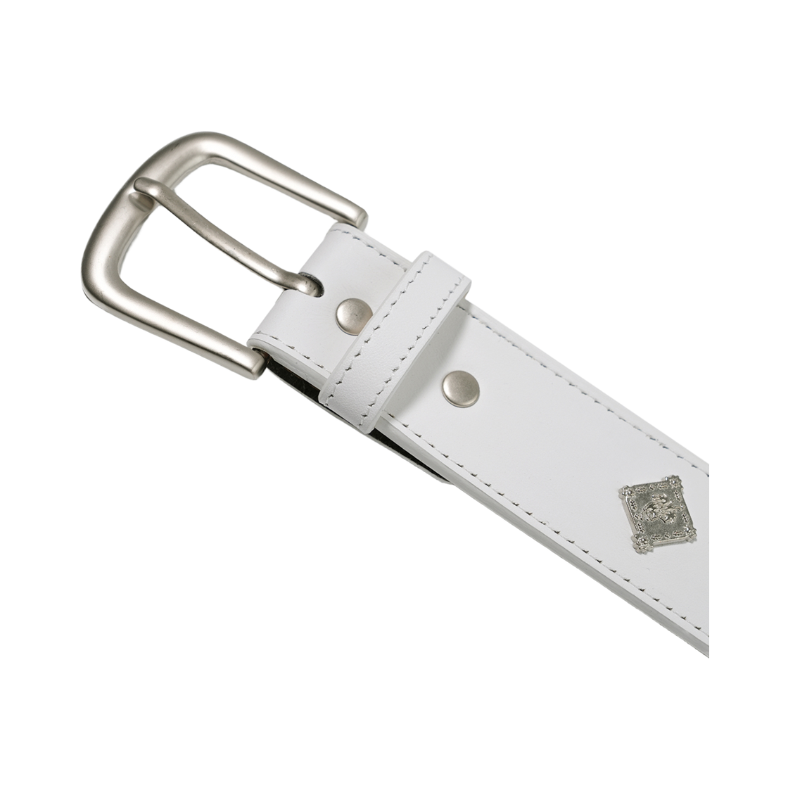 비에스래빗 시그니쳐 리벳 레더 벨트 화이트(Bsrabbit Signature Rivet Leather Belt White) - 3