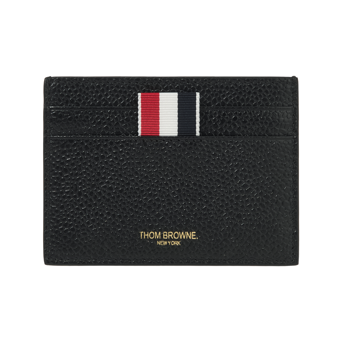 톰브라운 페블 그레인 레더 스트라이프 싱글 카드 홀더 블랙(Thom Browne Pebble Grain Leather Stripe Single Card Holder Black)