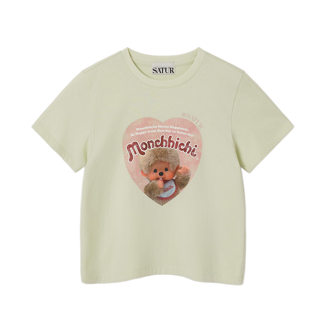 세터 x 몬치치 키즈 세터데이 무드 반팔 티셔츠 민트(SATUR x Monchhichi K Saturday Mood T-Shirt Mint)