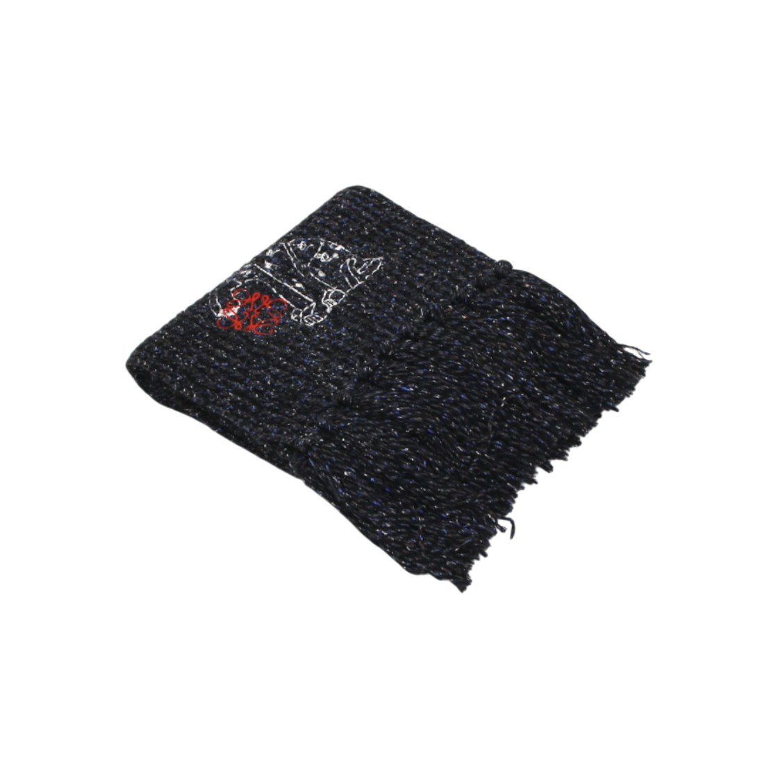 로에베 FSA8SS1K12 블랙 멜란지 퓨처리스트캣 자수 머플러aa63261(Loewe Black Melange Futurist Cat Embroidered Scarf) - 1