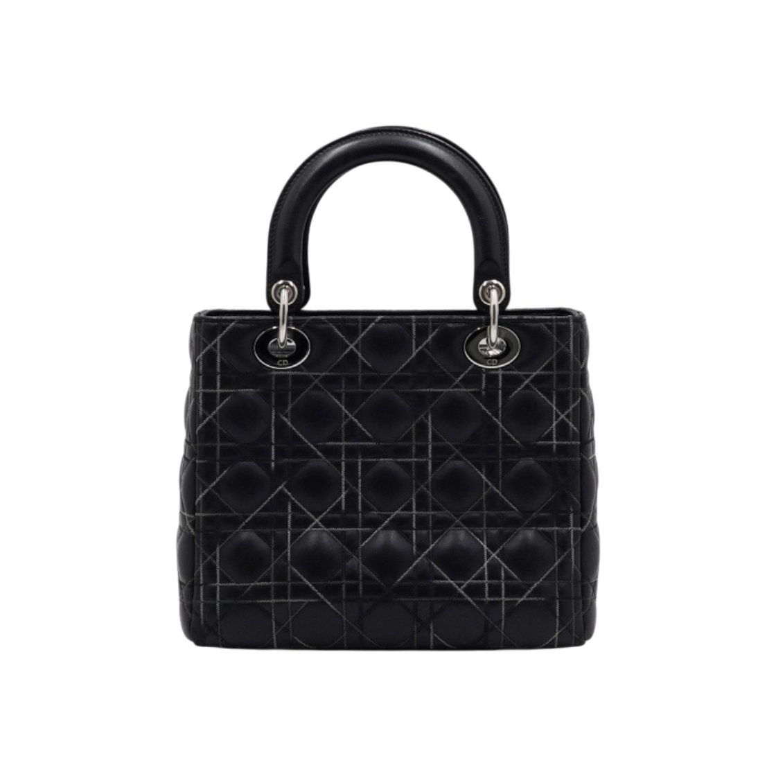 디올 M0550 블랙 까나쥬 멀티컬러 스티치 레이디 디올 미듐 토트백 겸 숄더백aa63058(Dior M0550 Black Cannage Multi-Color Stitch Lady Dior Medium Tote & Shoulder Bag) - 1
