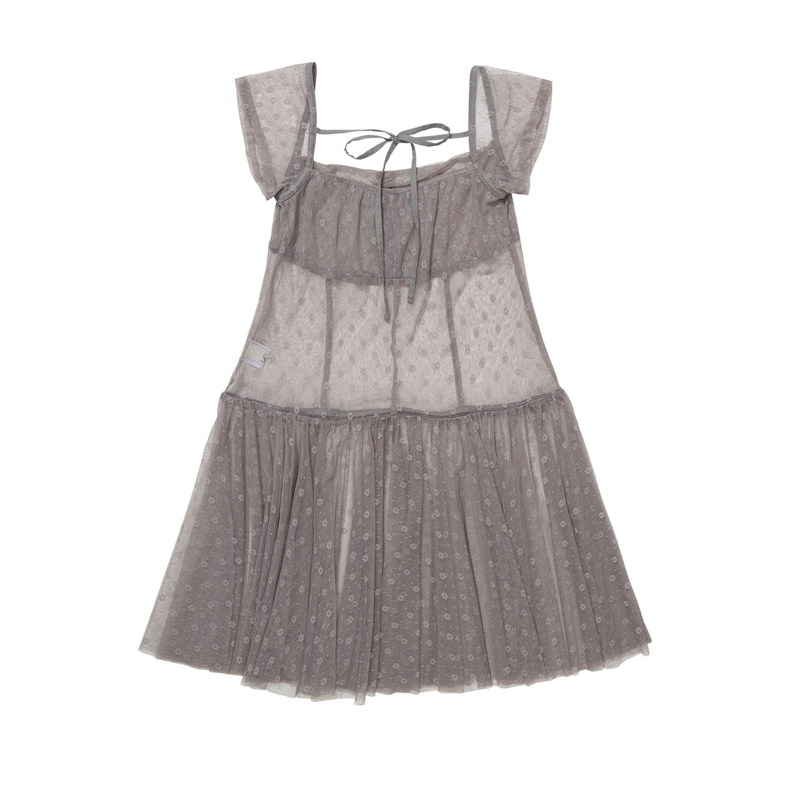 어글리쉐도우 플라워 매쉬 드레스 그레이(UGLYSHADOW Flower Mesh Dress Grey) - 2