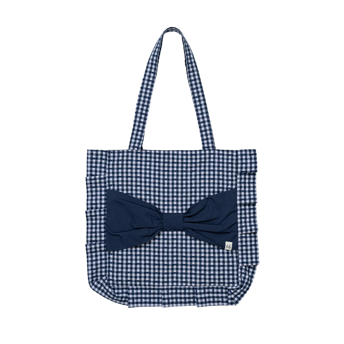 어글리쉐도우 리본 에코 백 네이비