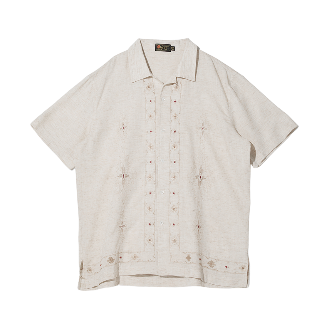 오가프 쿠반 오픈 칼라 하프 셔츠 멜란지베이지(Ogarp Cuban Open Collar Half Shirt MelangeBeige)