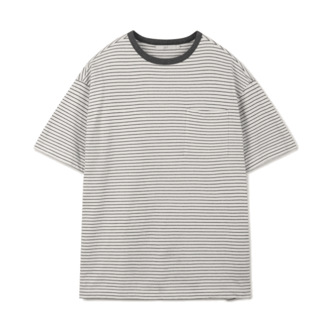 TMTAX26401IVX 24/7 series USA Cotton 20's Stripe Tee Ivory