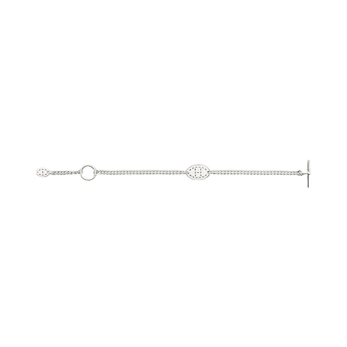 H126438B00 Hermes Large Point Sellier Bracelet & Sterling Silver