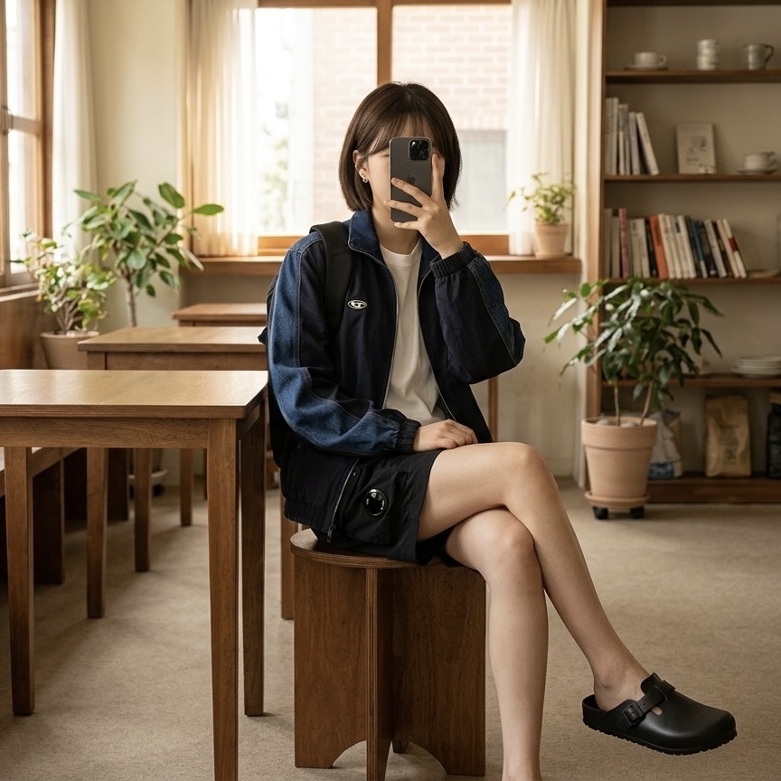 C.P. Company Flatt Nylon Lens Swim Shorts Black - 23SS, Diesel J-Bright Track Jacket in Wrinkled Nylon and Denim Blue 착용 스타일