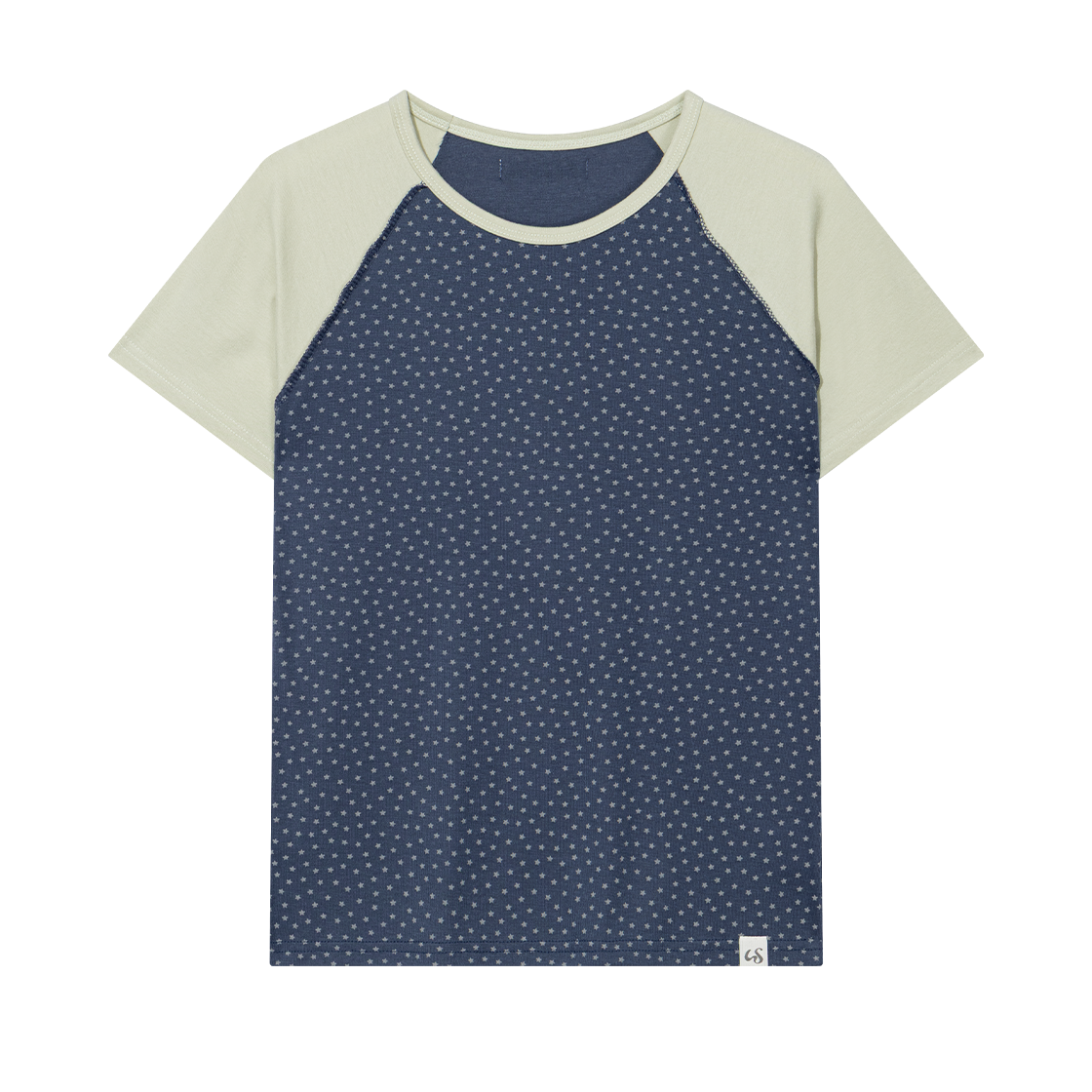 어글리쉐도우 스타 콘트라스트 레그런 티셔츠 네이비