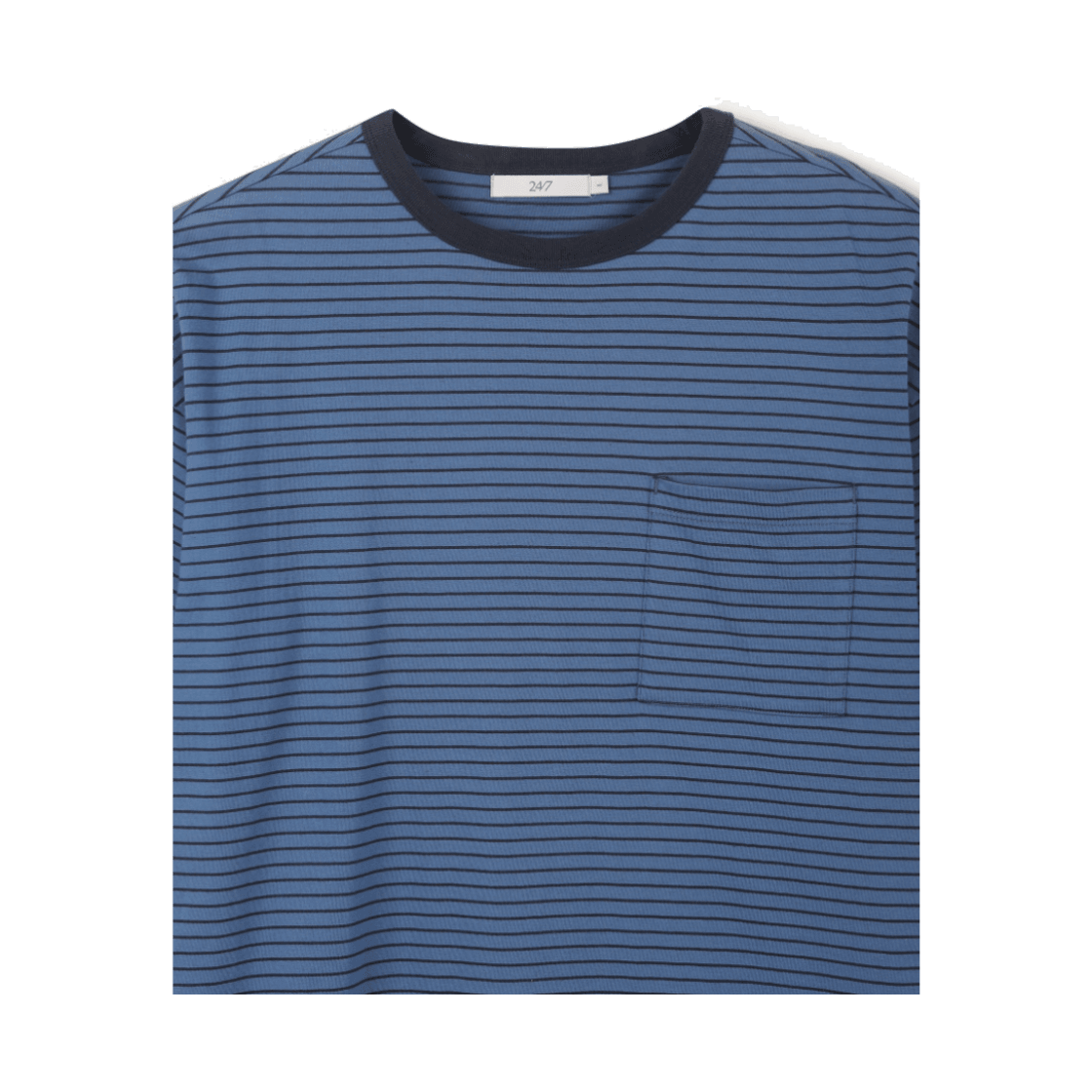 24/7 시리즈 USA 코튼 20수 스트라이프 티셔츠 블루(24/7 series USA Cotton 20's Stripe Tee Blue) - 3