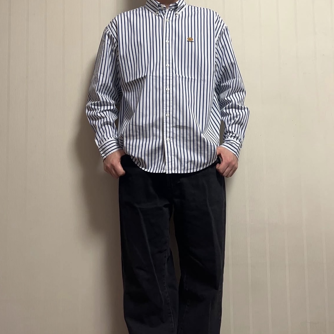Supreme Stripe Shirt White - 26SS 착용 스타일 - 1