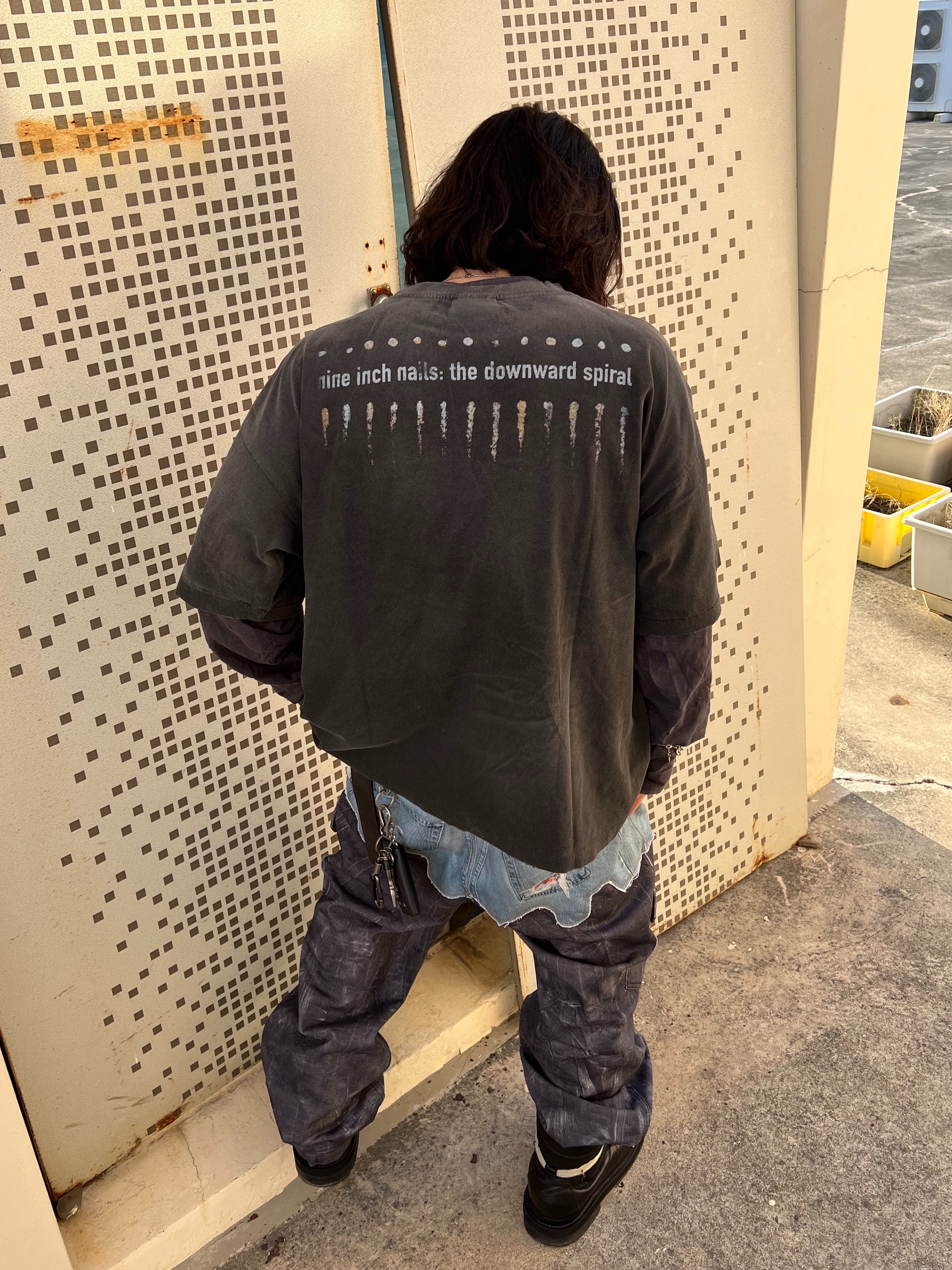Hono Report Leaf Bracelet, Undermycar MU.128 Original Logo Cracked Leather Belt Silver / Black 착용 스타일 - 2