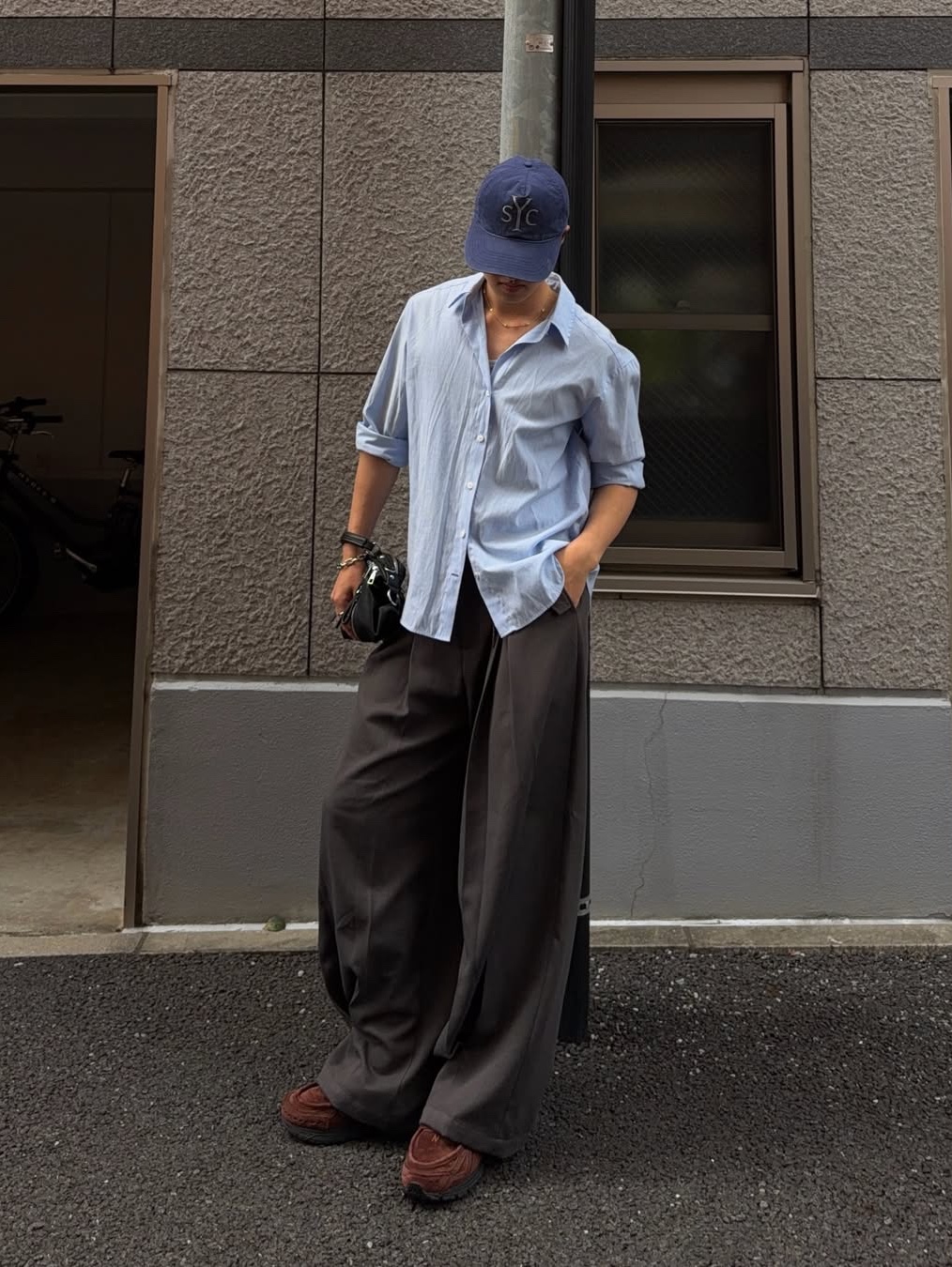 Sunday Ceremony Syc Logo 5 Panel Cotton Cap - Blue 착용 스타일