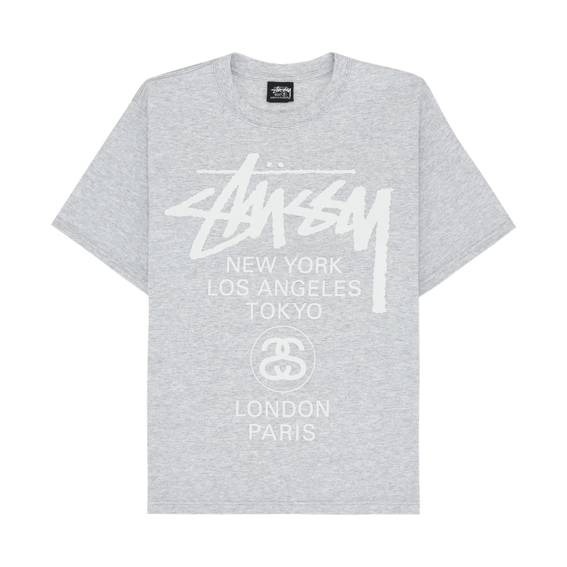 스투시 월드 투어 티셔츠 애쉬 헤더 2025(Stussy World Tour T-Shirts Ash Heather 2025)