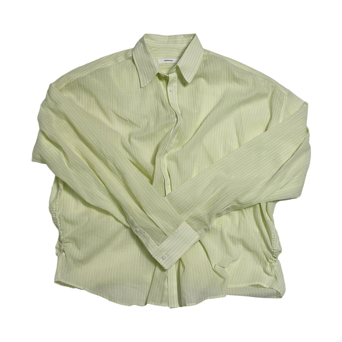 논노드 플렉시블 스트링 플리츠 셔츠 엘로우 스트라이프(Nonnod Flexible String Pleats Shirt Yellow Stripe)