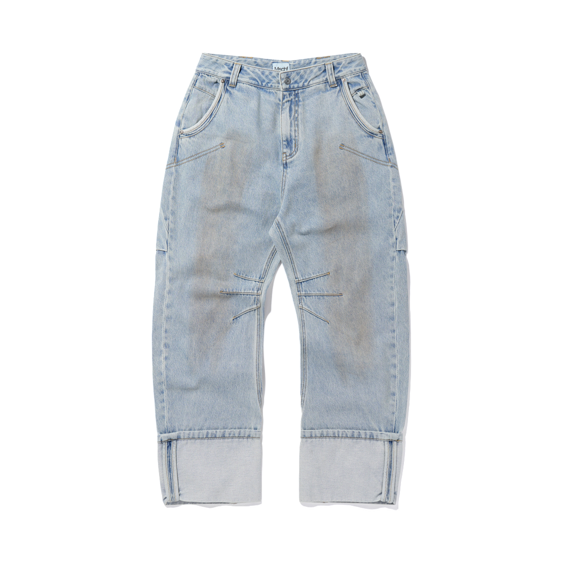 (W) 미스치프 와이드 페이드 진 라이트 블루((W) Mischief Wide Fade Jeans Light Blue) - 1