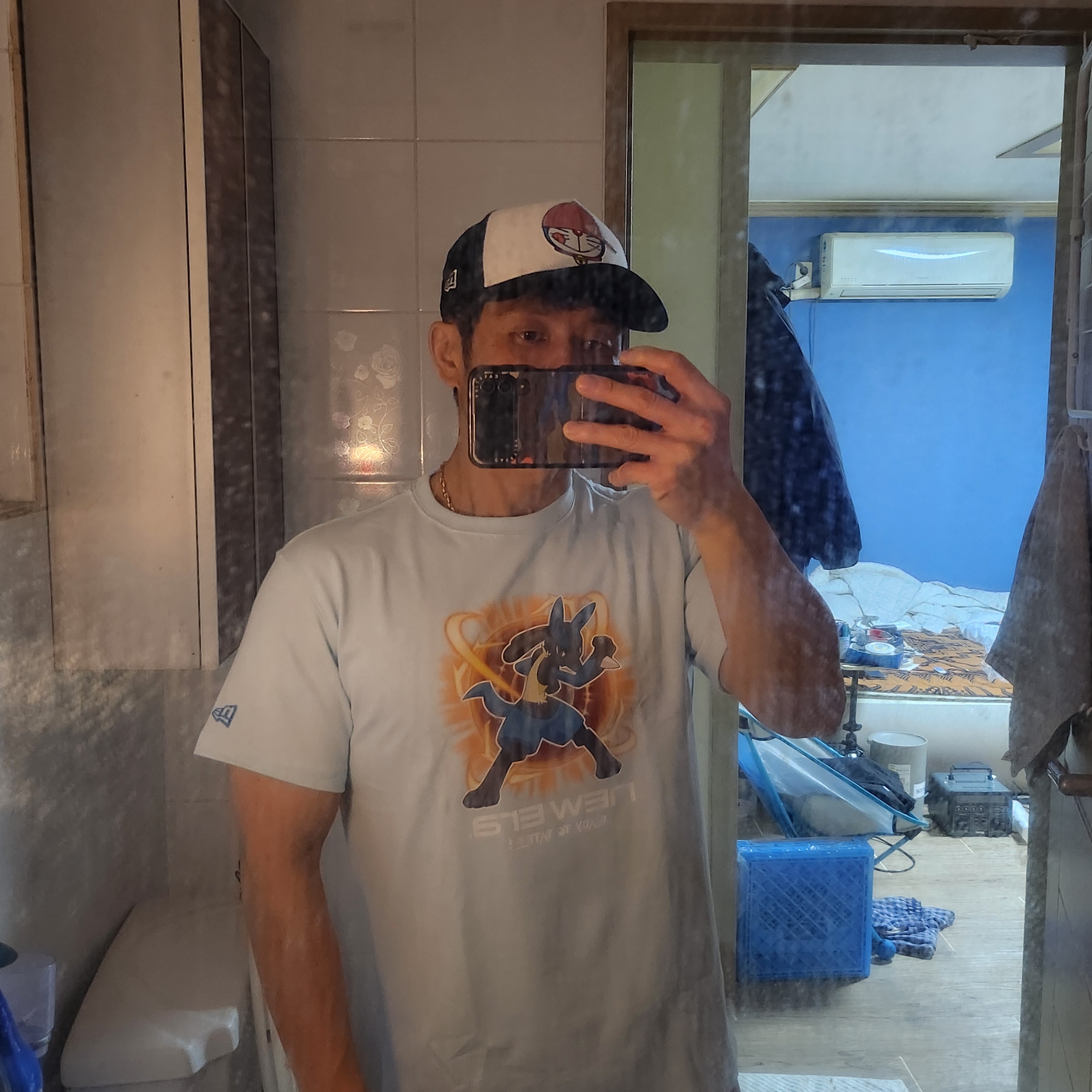 (Kids) New Era x Pokemon Battle T-Shirt Sky Blue 착용 스타일