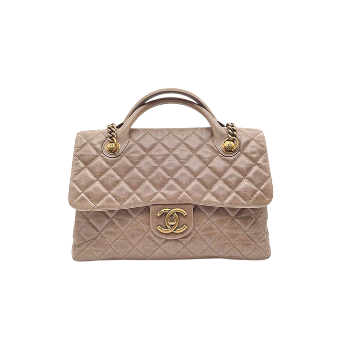 ITL69AKGMGWV Chanel Vintage Castle Lock Top Handle Chain Shoulder Bag