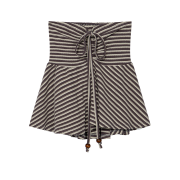 UGLYSHADOW Stripe Shirring Flare Top Charcoal