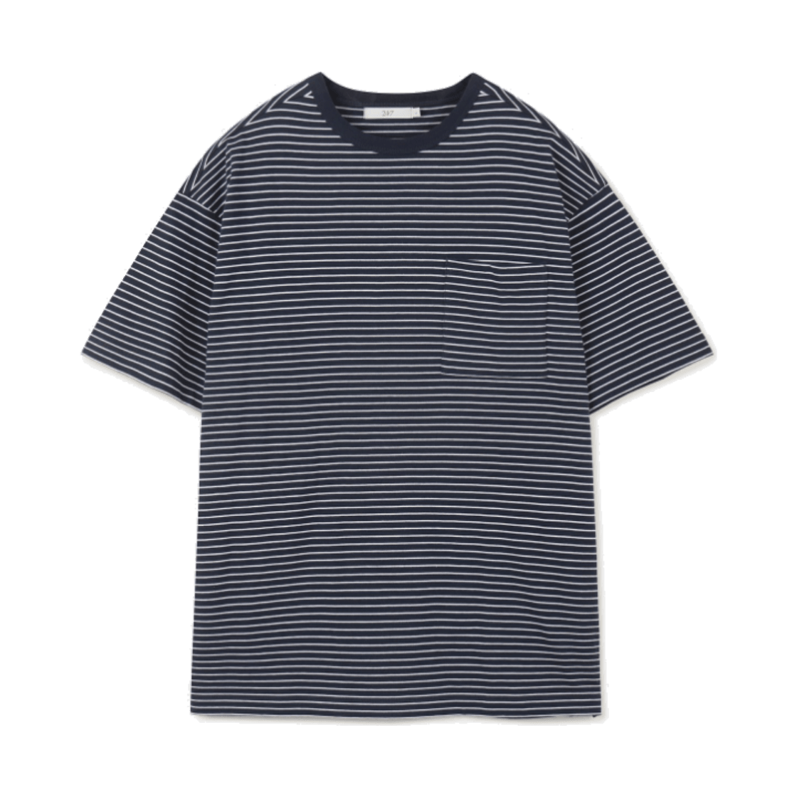 TMTAX24401NYX 24/7 series USA Cotton 20's Stripe Tee Navy