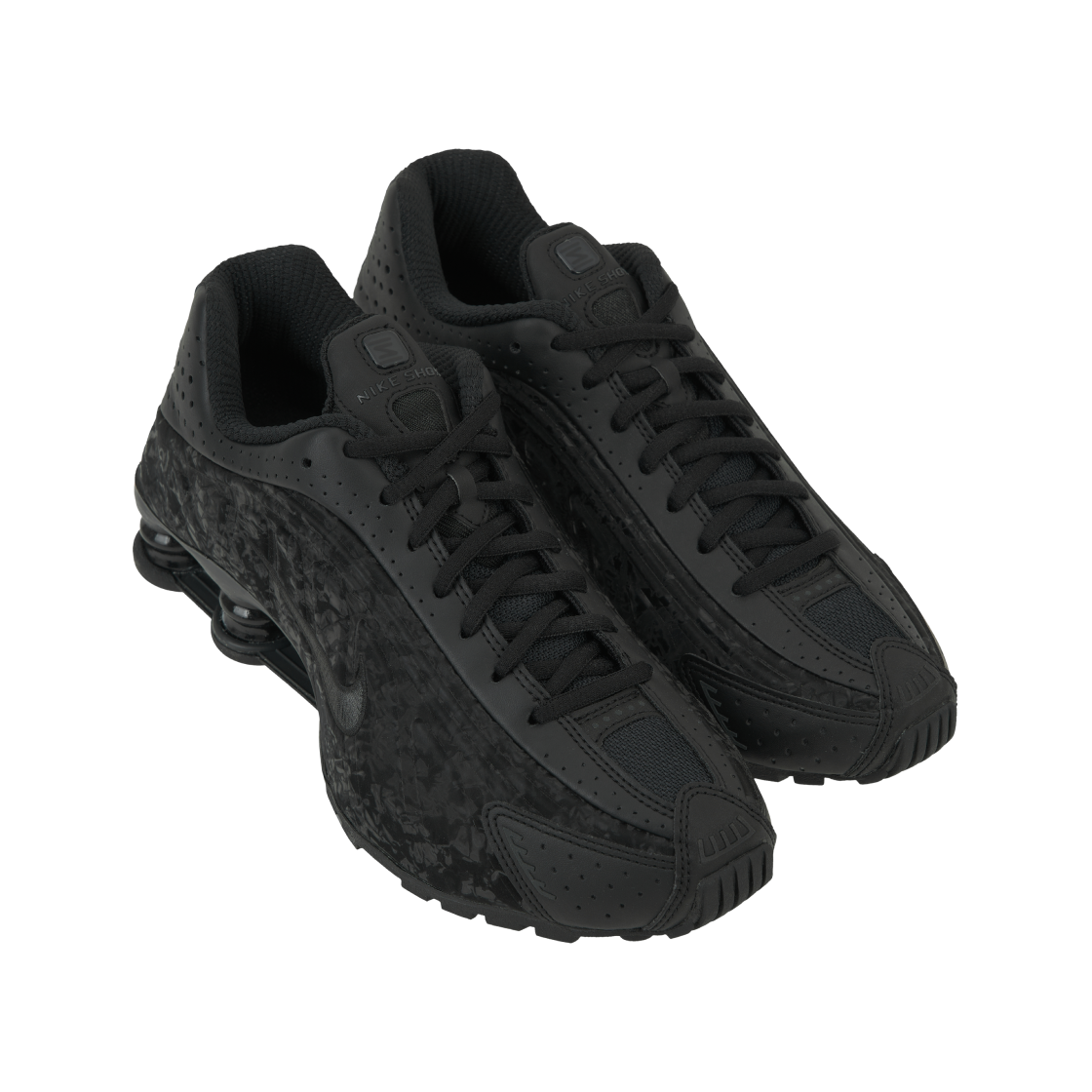 (W) 나이키 샥스 R4 블랙 다크 스모크 그레이((W) Nike Shox R4 Black Dark Smoke Grey) - 4
