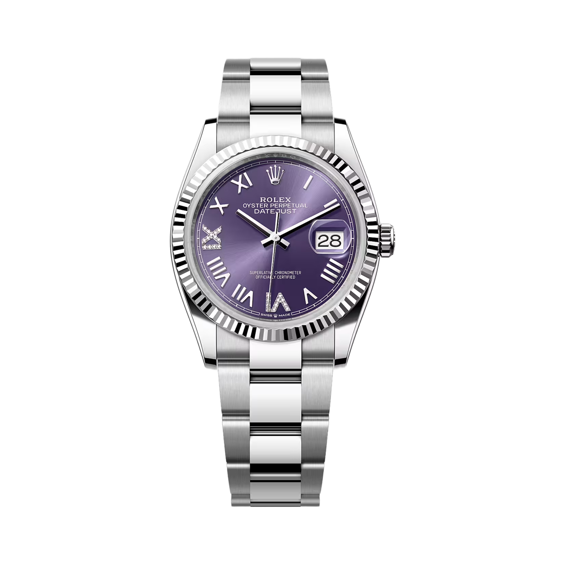 126234 Rolex Datejust 36mm 126234 Aubergine Diamond Set Oyster