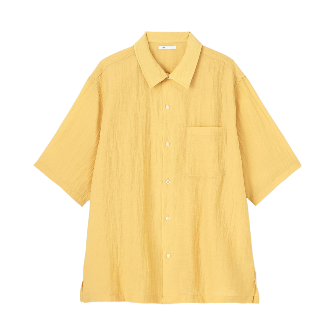 359763-43 GU Textured Half Sleeve Shirt Yellow