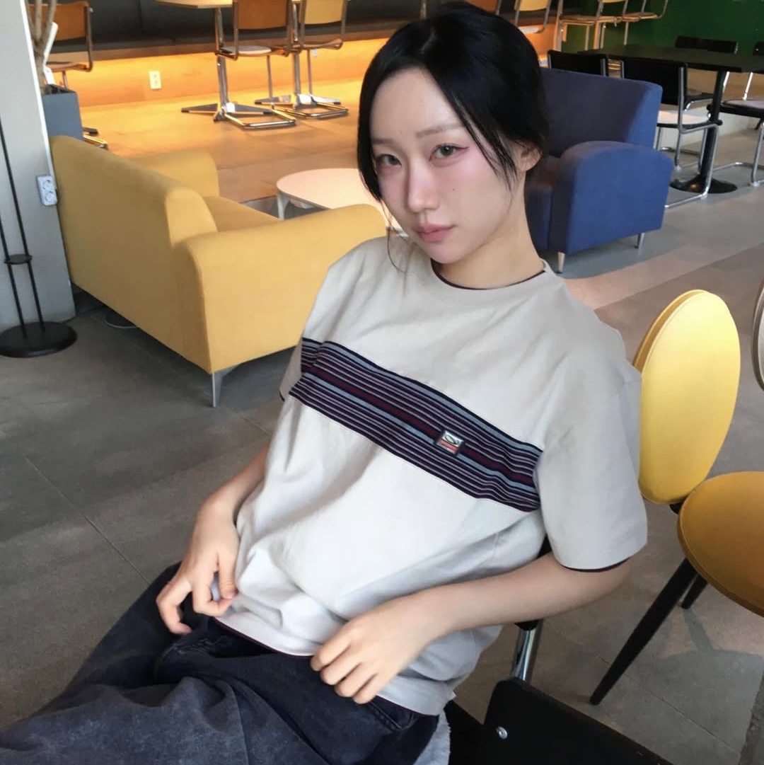 SPORT CHAMBER Spectrum T-shirt LIGHT BEIGE 착용 스타일 - 2
