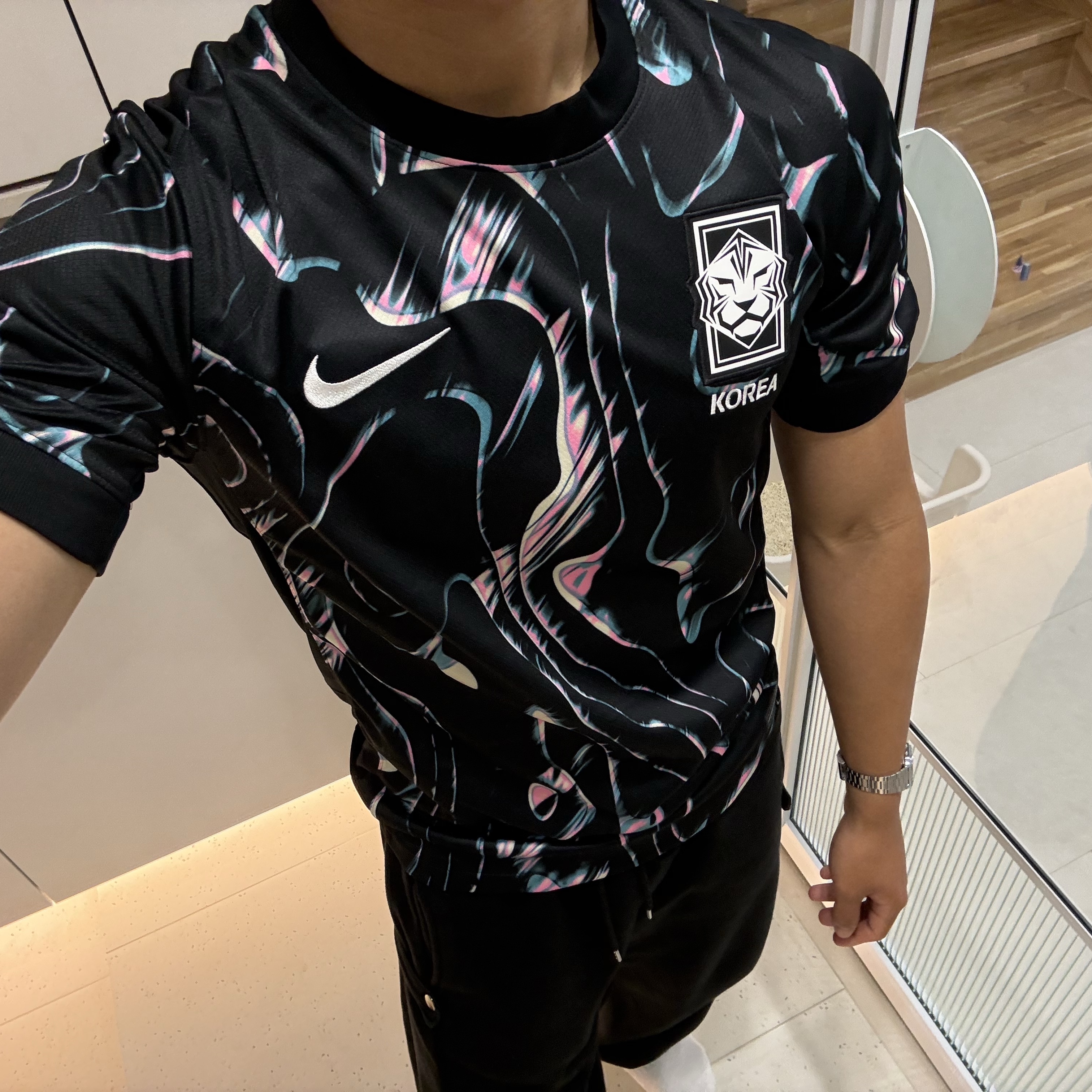 Nike Korea 2023/24 Dri-Fit Stadium Away Replica Jersey Black Pink Glow - Asia (Non Marking Ver.) 착용 스타일 - 1
