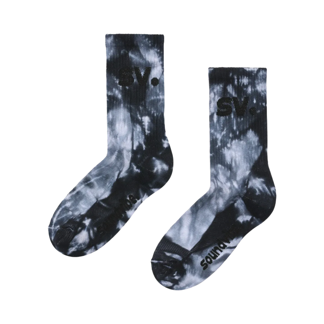 사운드바이브 타이다이 크루 삭스 검정색(soundvibe Tie dye Crew Socks Black)